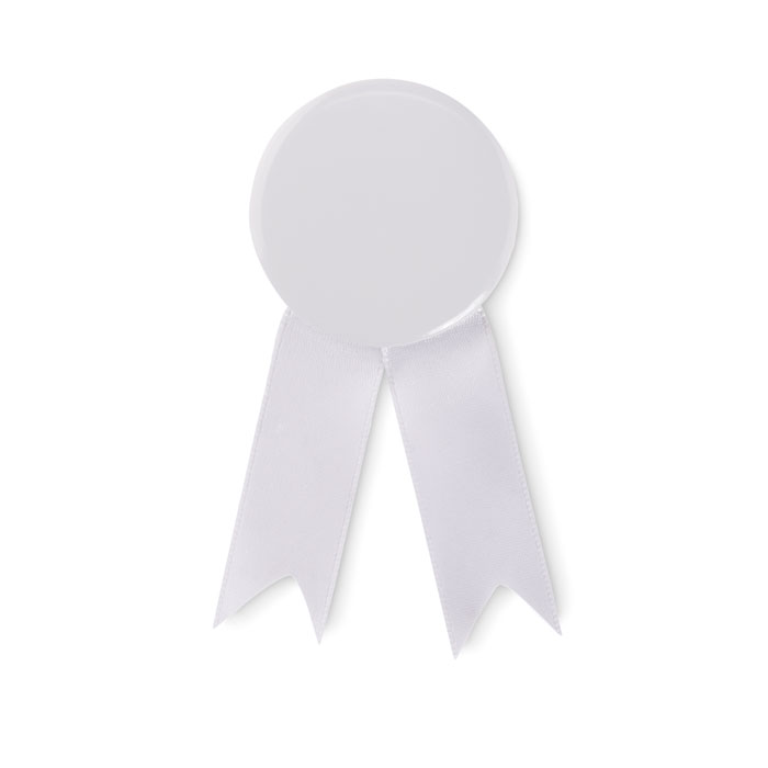 Ribbon style badge pin Bianco item picture front
