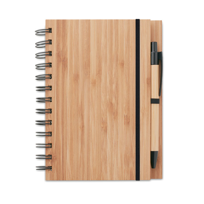 Notebook in bamboo con penna wood item picture front