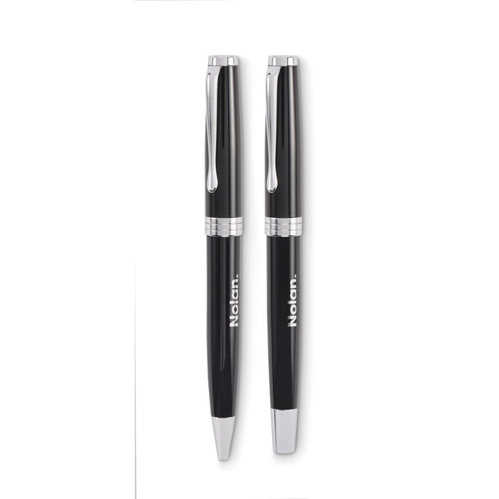 Ball pen and roller set Nero item picture printed