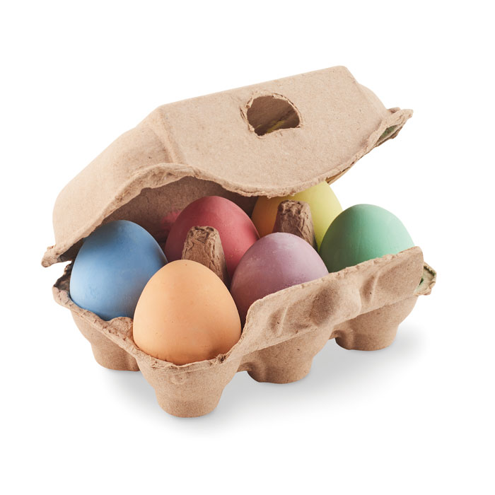 6 uova di gesso in scatola beige item picture front