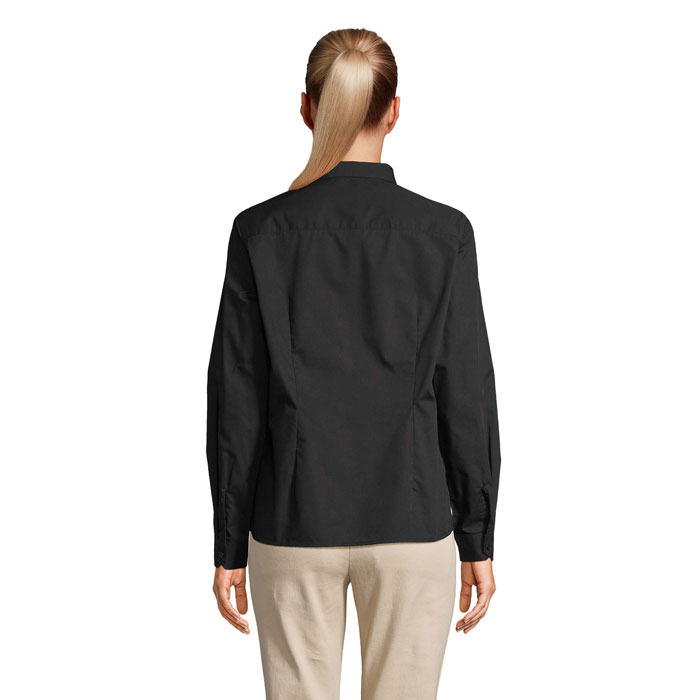 BAILEY WOMEN POPLIN SHIRT Nero item picture back