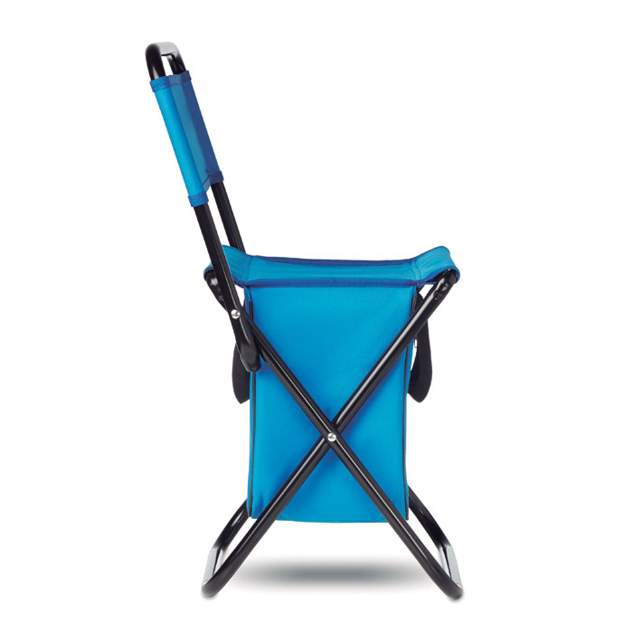 Foldable 600D chair/cooler royal blue item picture open