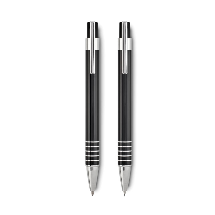 Ball pen set in metal box Nero item picture back