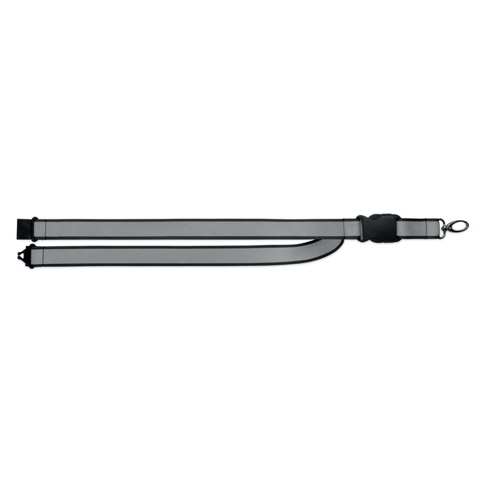 Lanyard RPET riflettente Nero item detail picture