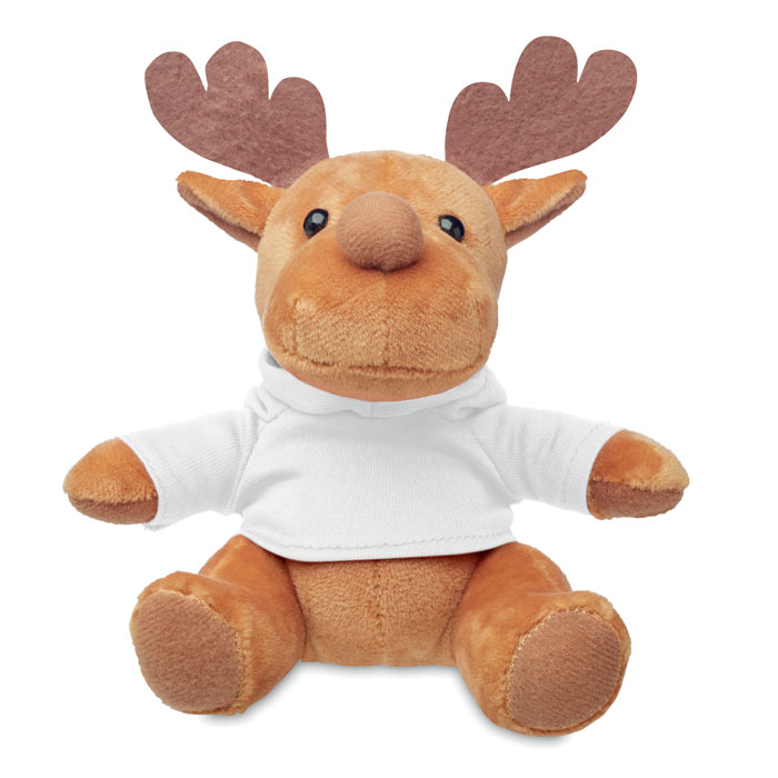 Plush reindeer with hoodie Bianco item picture front