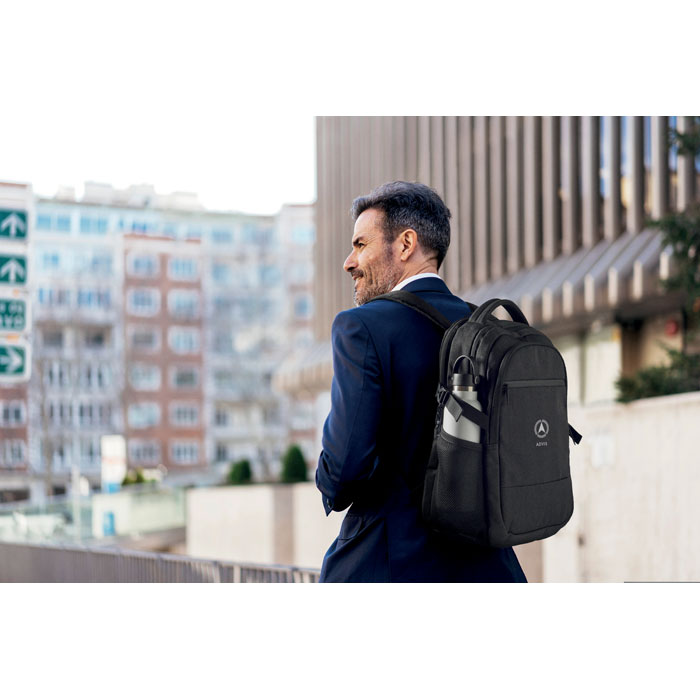 600D RPET laptop backpack Nero item ambiant picture