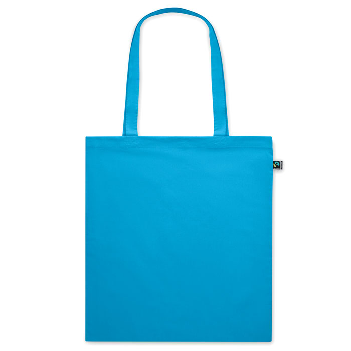 Fairtrade shopping bag140gr/m² Turchese item picture back