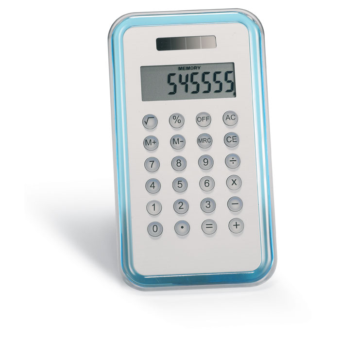 Calcolatrice 8 cifre Blu Trasparente item picture front