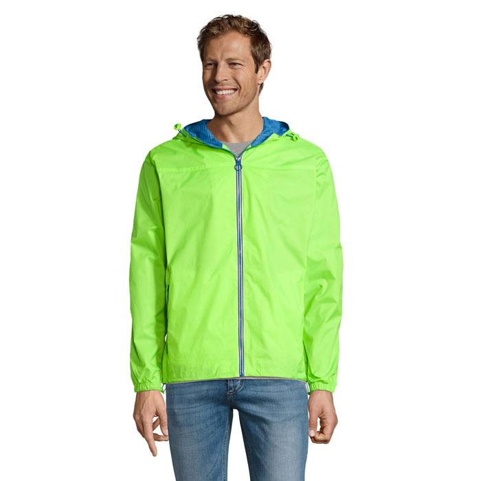 SKATE LINED WINDBREAKER Neon Lime/Royal Blue item picture front