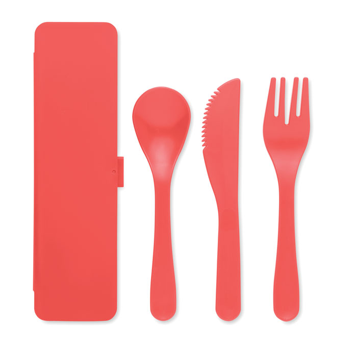 Cutlery set recycled PP Rosso item picture top