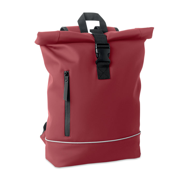 Zaino in PU rolltop per laptop Borgogna item picture front