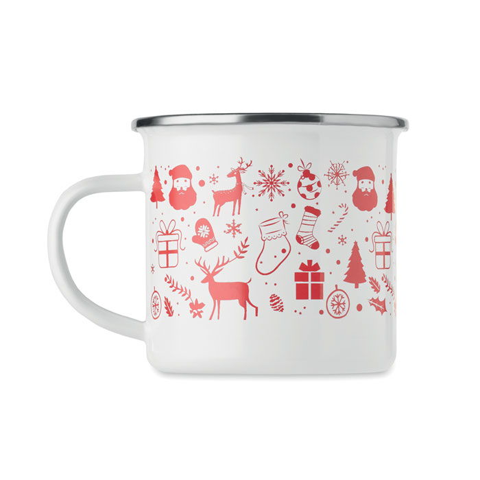 Tazza smaltata natalizia 300ml Bianco item picture open