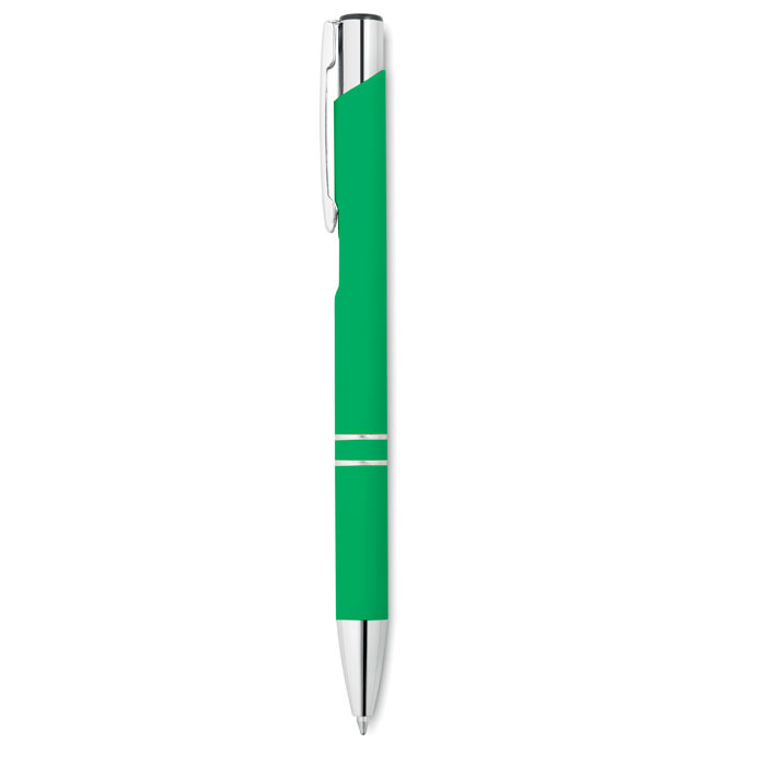 Ball pen in rubberised finish Verde item picture front