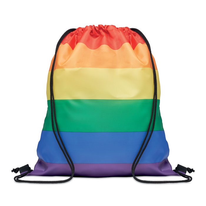 Rainbow RPET drawstring bag Multicolore item picture front