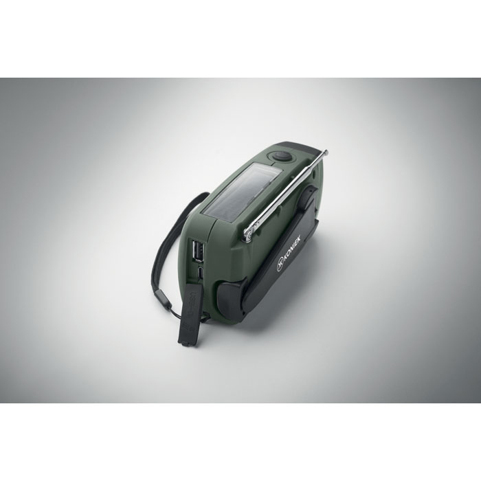 Radio portatile con torcia LED Verde Scuro item picture printed