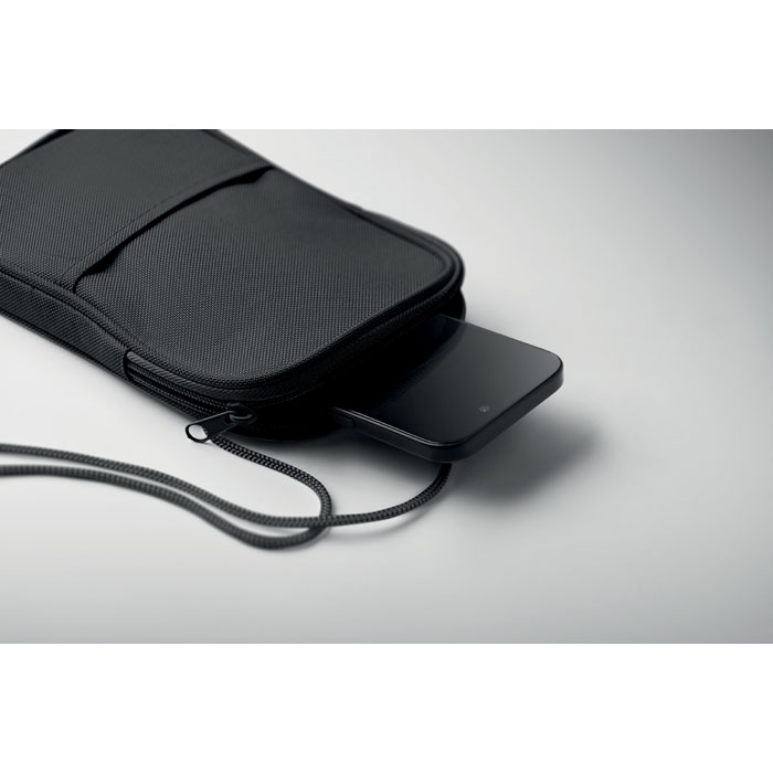 RPET cross body travel pouch Nero item detail picture