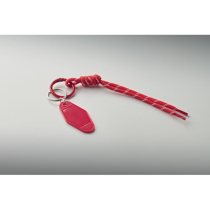 Braided rope with tag keyring Rosso item detail picture