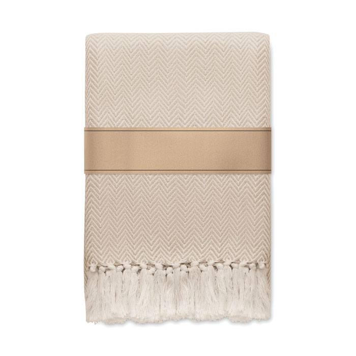 Coperta in cotone riciclato Bianco/Grigio item picture back
