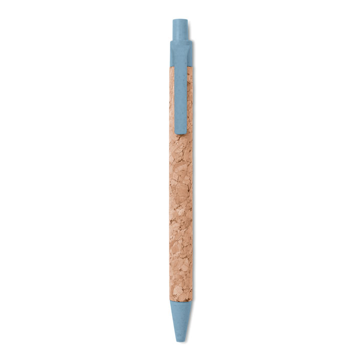 Cork/ Wheat Straw/ABS ball pen Blu item picture front