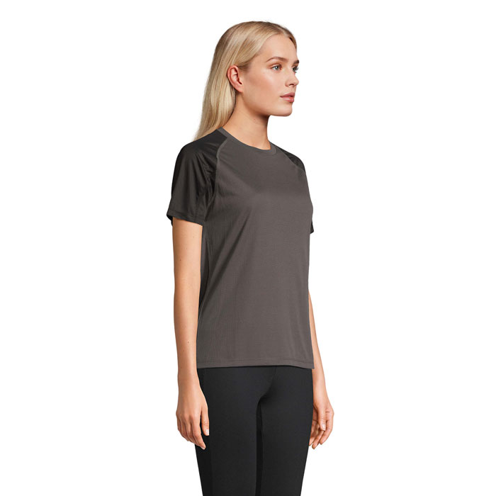 VORTEX WOMEN RAGLAN T-SHIRT Black/Charcoal Grey item picture side
