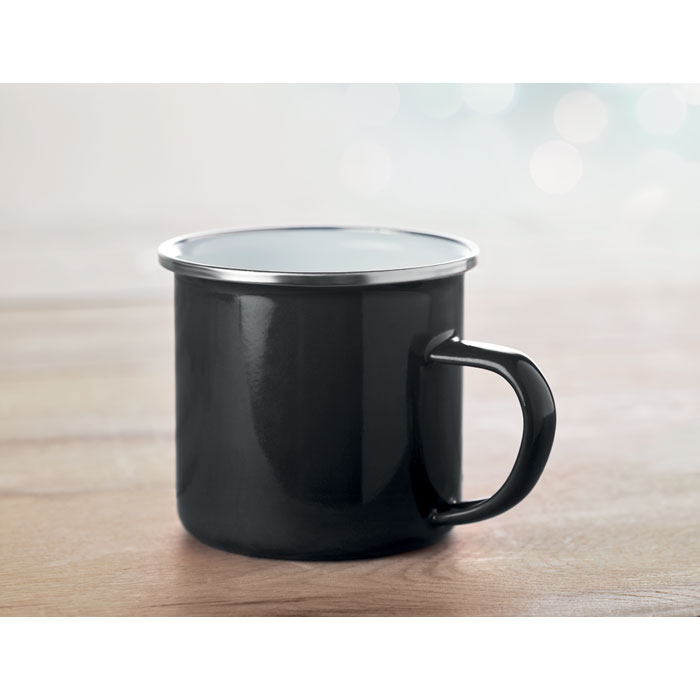 Metal mug with enamel layer Nero item ambiant picture