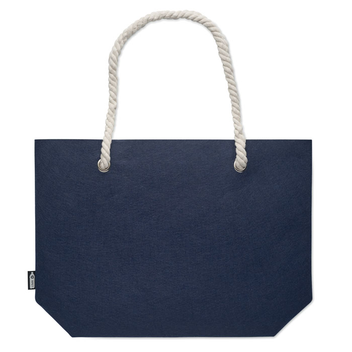 Borsa da spiaggia in feltro RPET Blu item picture side