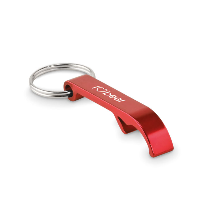Recycled aluminium key ring Rosso item picture printed
