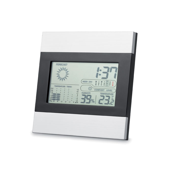 Weather station and clock Argento Opaco item picture front