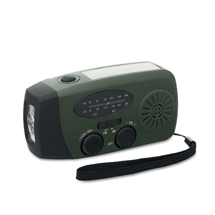 Radio portatile con torcia LED Verde Scuro item picture front
