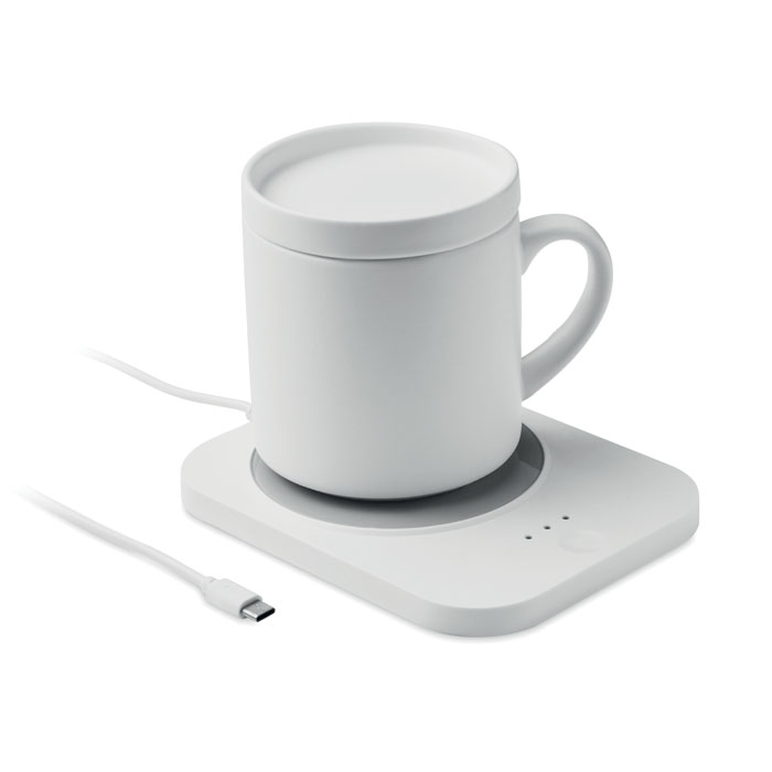 Wireless charger mug warmer set Bianco item picture 1