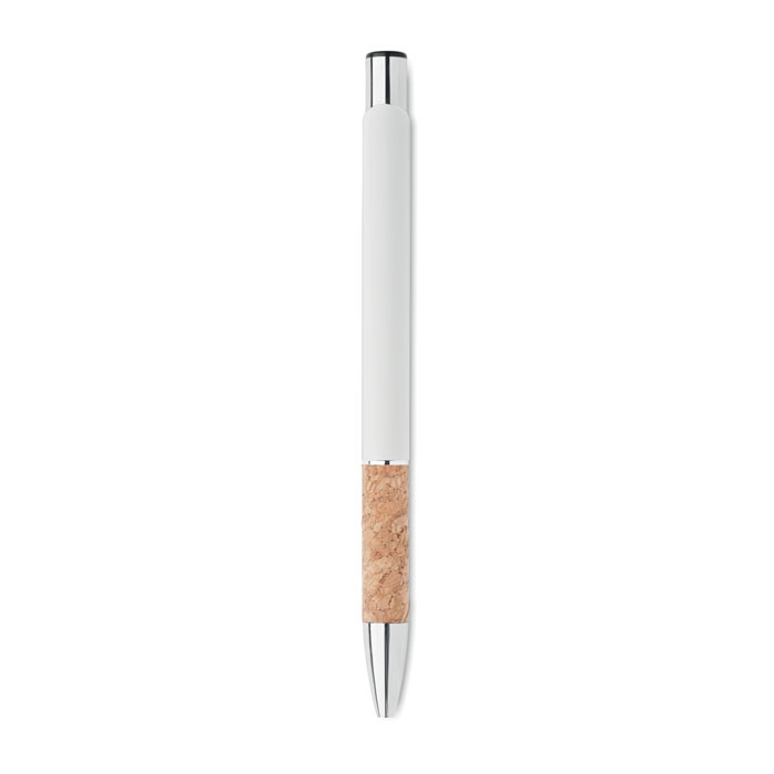 Penna a pulsante in alluminio Bianco item picture open