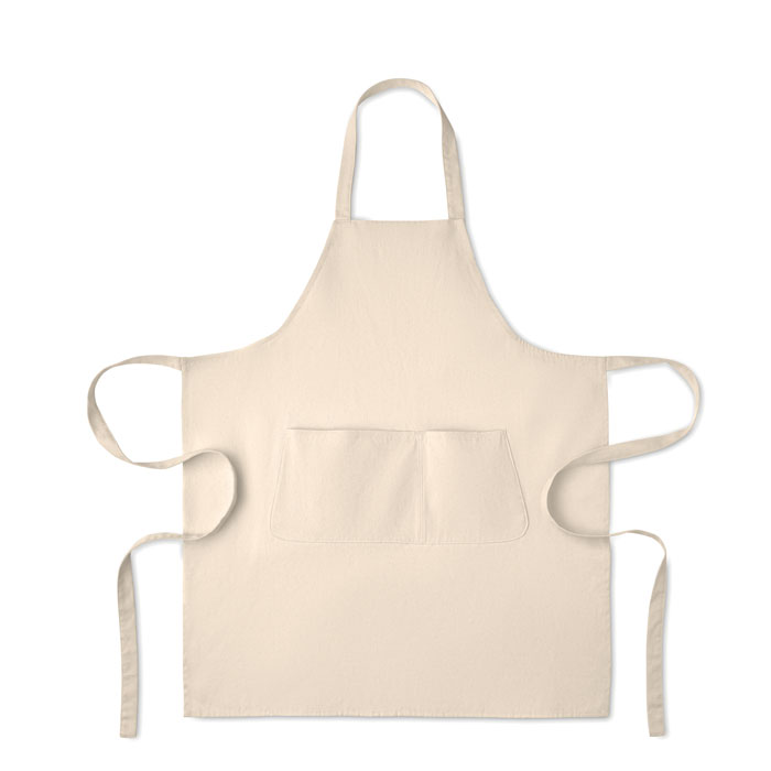 Organic cotton apron 240 gr/m² Beige item picture open