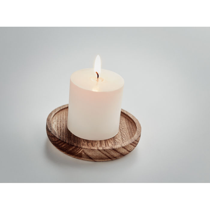 Candle on round wooden base Legno item detail picture