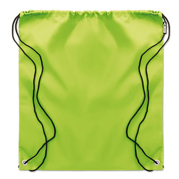 190T RPET drawstring bag Lime item picture back