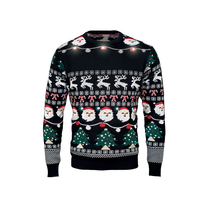 Christmas LED sweater S/M Nero item picture open