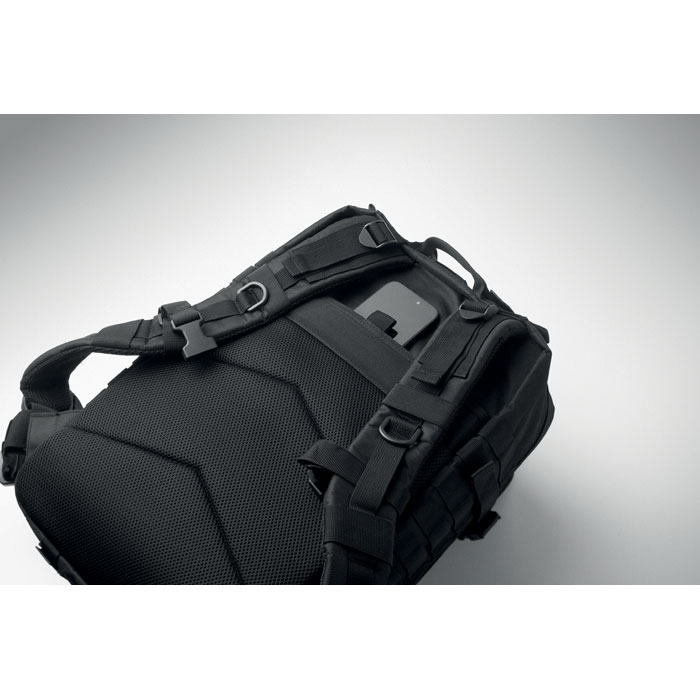 Zaino da esterno 600D RPET Nero item picture 4