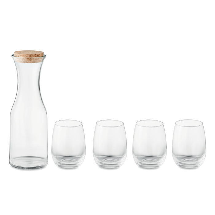 Set bicchieri e caraffa in vetr transparent item picture side