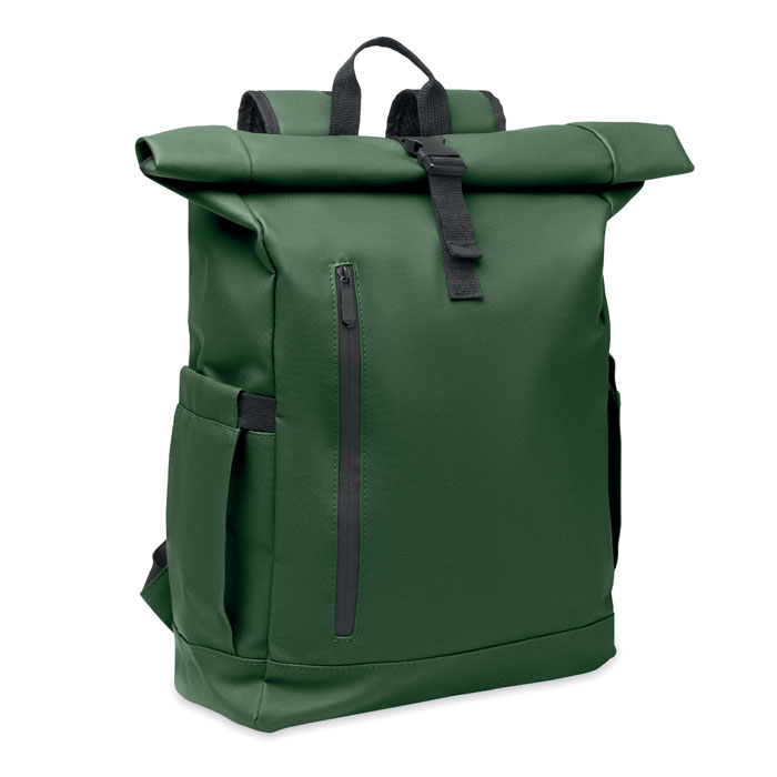 Zaino Rolltop per laptop 600D Verde Scuro item picture front