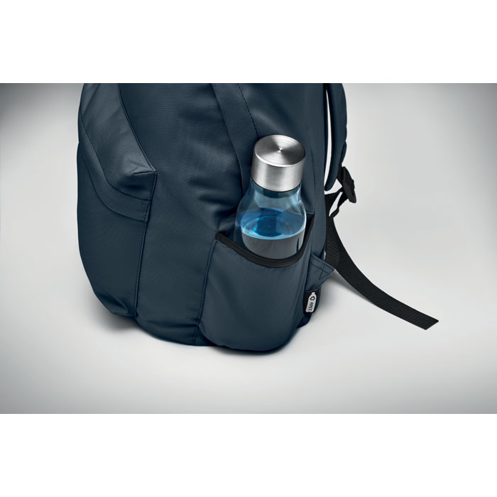 600D RPET polyester backpack Blu item detail picture