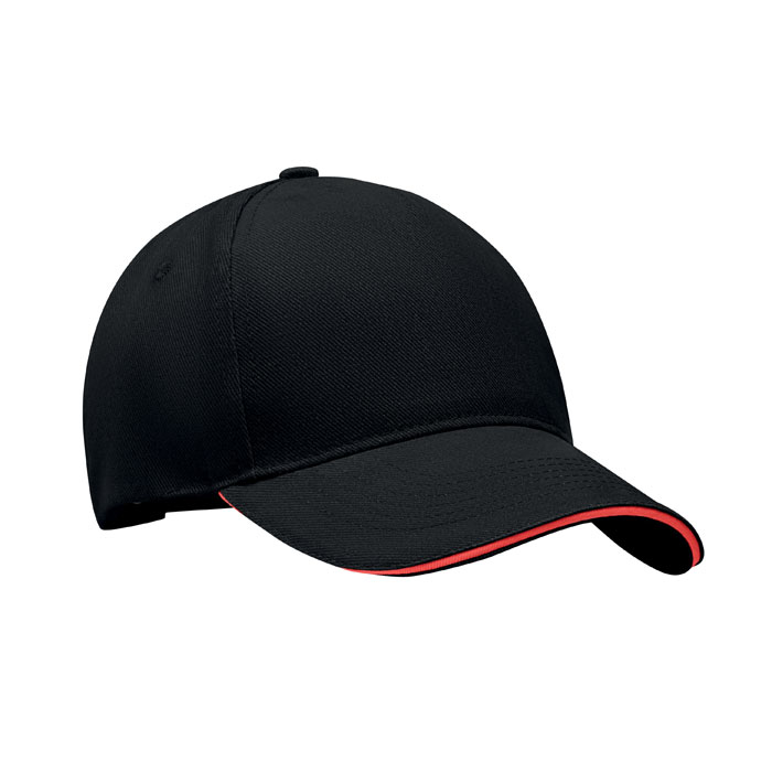 Cappellino a 5 pannelli black/red item picture front