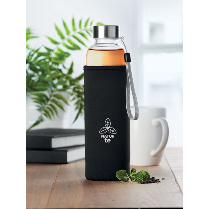 Single wall glass bottle 500ml Nero item picture printed