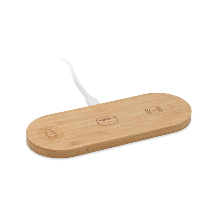 3 in 1 15W wireless charger Legno item picture front