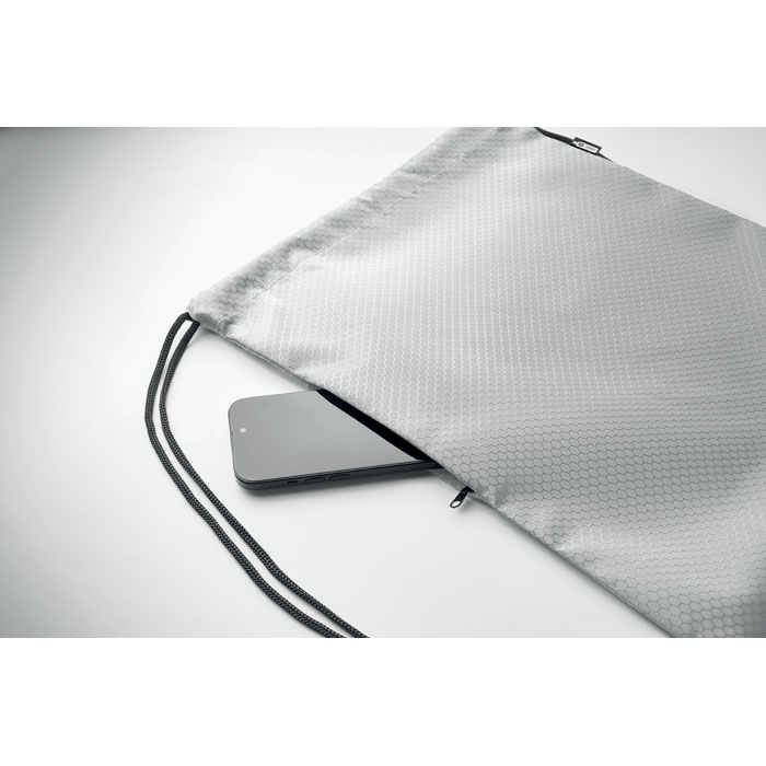 Sacca in RPET 420D Bianco item picture open
