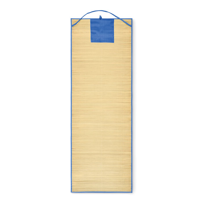 Natural straw beach mat Blu Royal item picture back