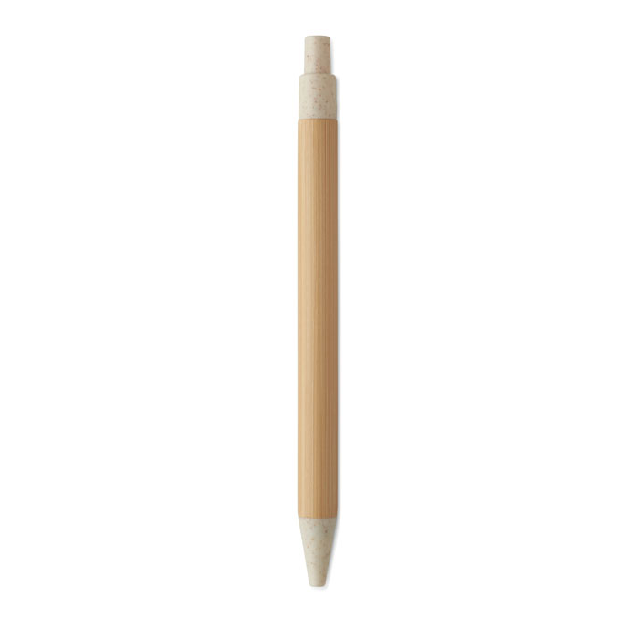 Push button ball pen in bamboo Beige item picture 5