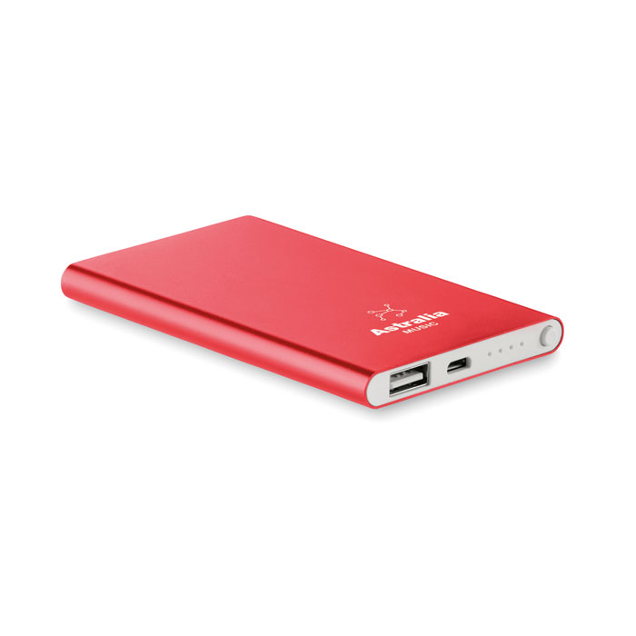 Flat power bank 4000 mAh Rosso item picture printed