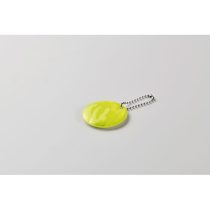 Portachiavi tondo riflettente Giallo Neon item detail picture