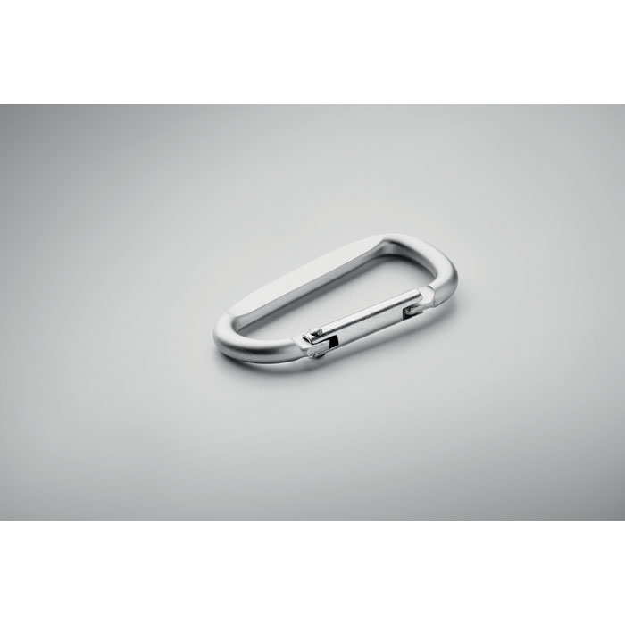 Carabiner clip in aluminium. Argento Opaco item detail picture
