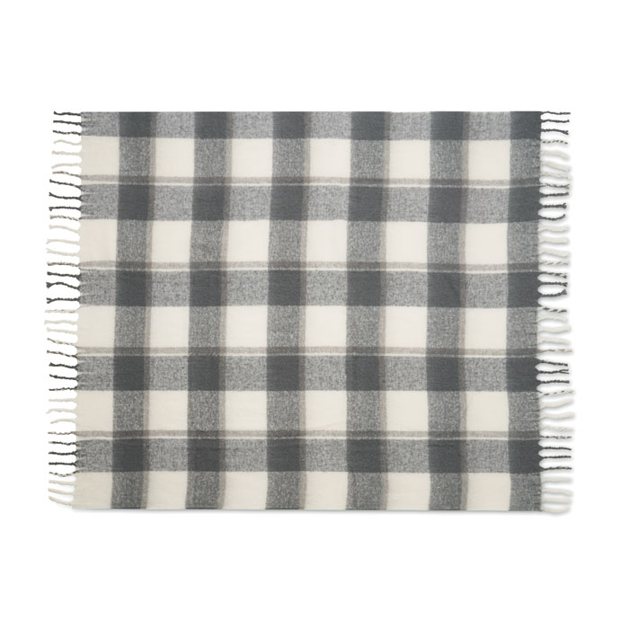 Chequered mohair blanket Grigio item picture side