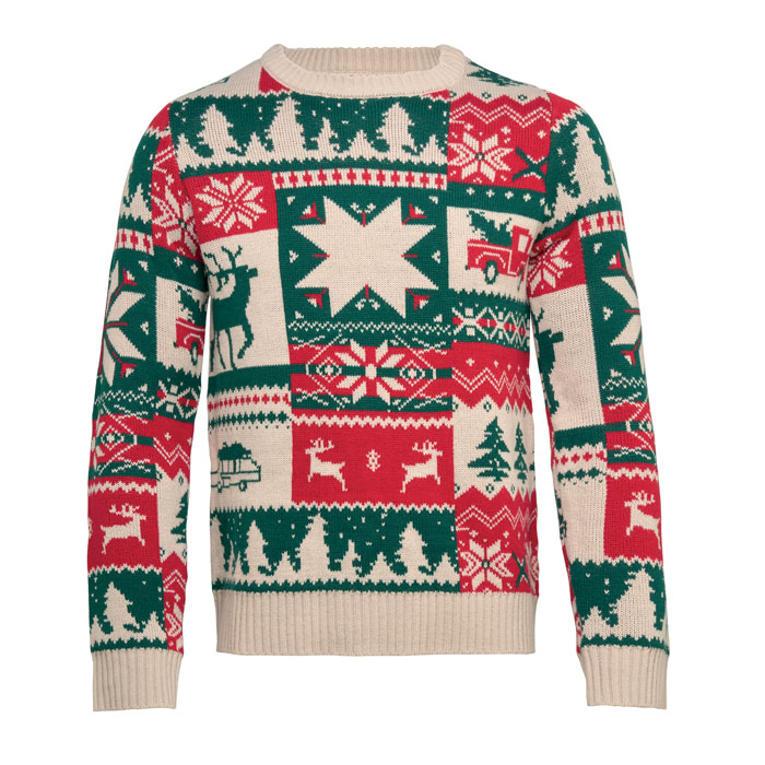Christmas knitted sweater S-M Beige item picture front